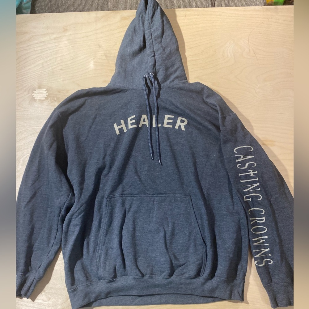Gray Hoodie with Text Design on Port & Company Tag 2XL (PH) - Picture 4 of 13